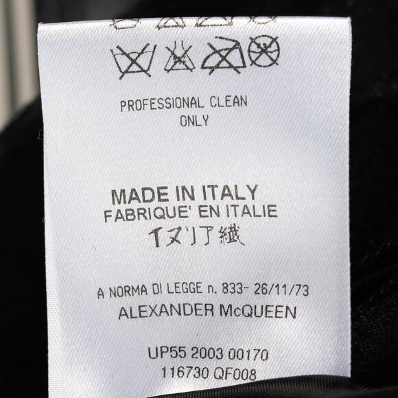 Alexander McQueen Black Wool Leather-Trim Zippered-Hem Skirt - Picture 11 of 11